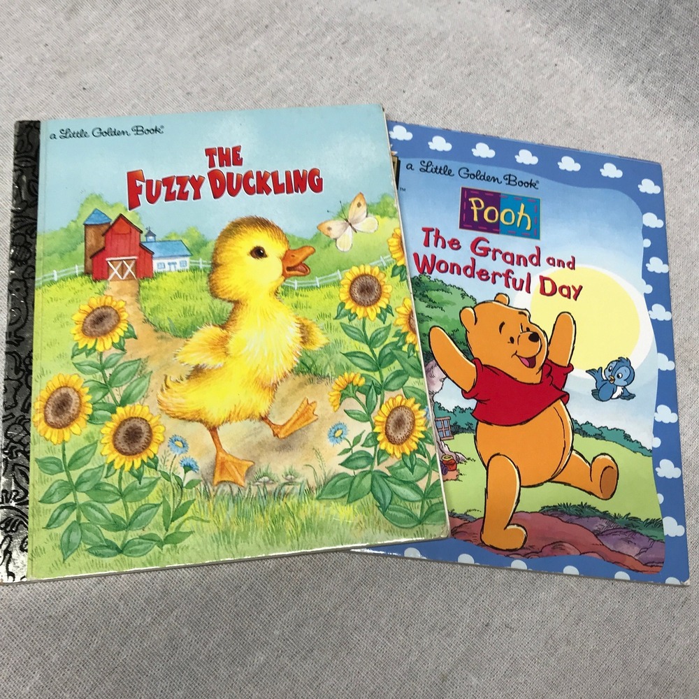 Vintage Golden Books: Fuzzy Duckling & Pooh,‎ Childrens Storybooks